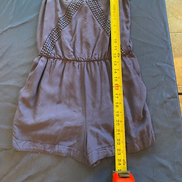 Lulus Navy Blue Pleated Romper SMALL - Picture 8 of 9